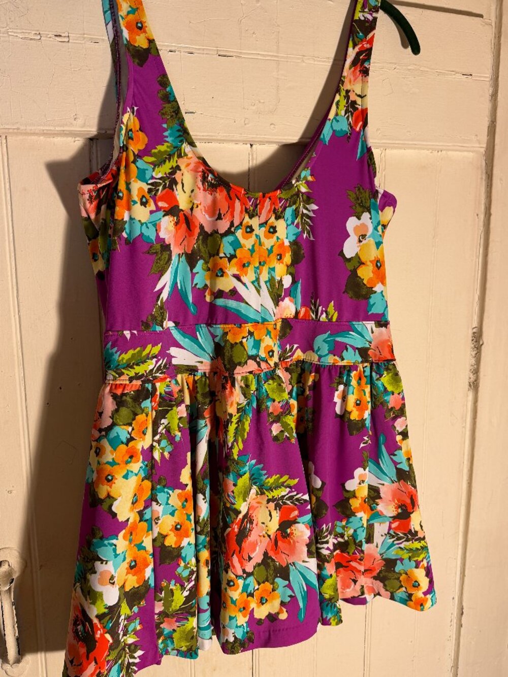 Maxine of Hollywood Spring Bouquet Empire Swim Dress Sz 24 - Picture 2 of 8